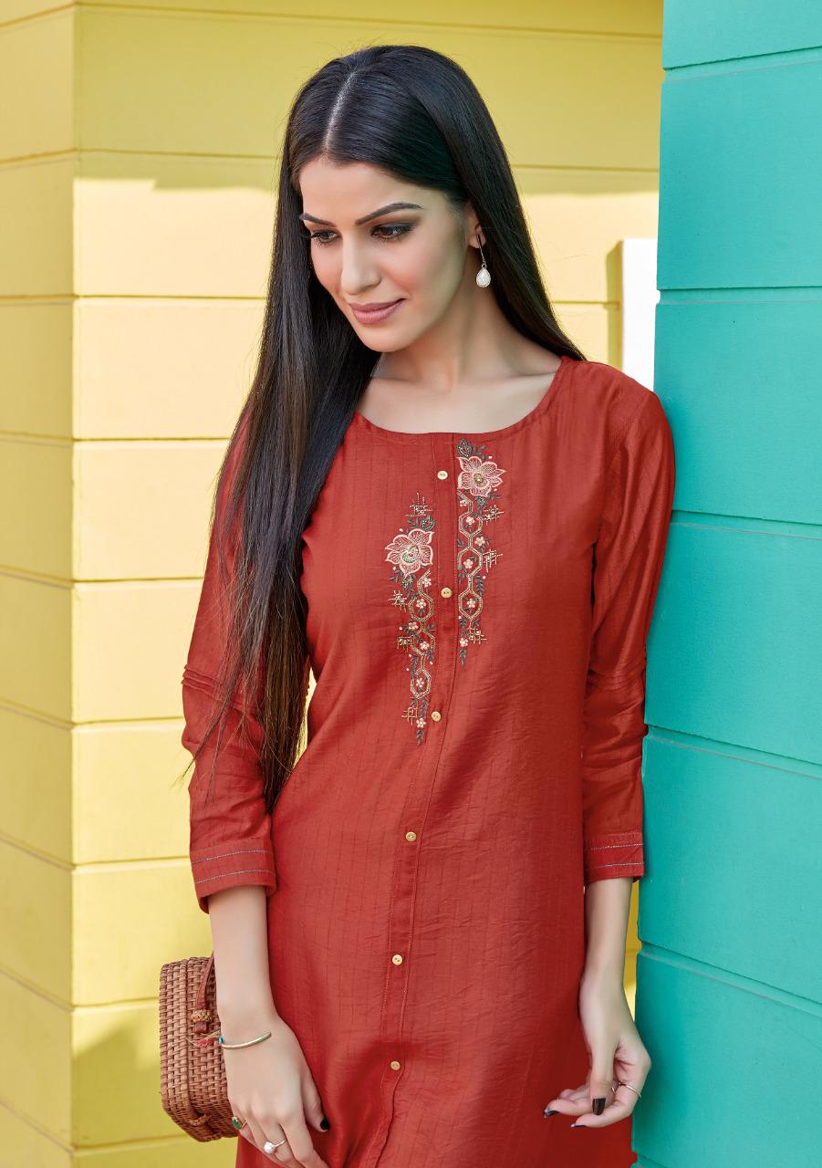 Ladies Flavour Copper Stone 2 Latest Fancy Ethinc Wear Designer Kurtis Collection